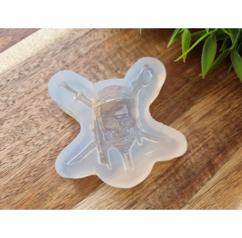 Silicone mold, Skull, style 1, pirate, ~ 4.7*5.2 cm, H:1.1 cm