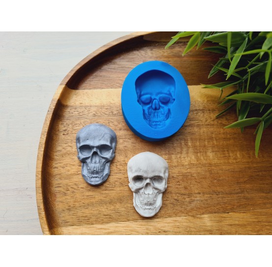 Silicone mold, Skull, style 3, ~ 2.9*4.4 cm, H:0.8 cm