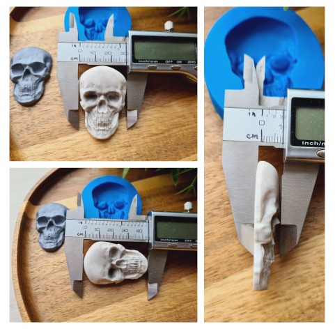 Silicone mold, Skull, style 3, ~ 2.9*4.4 cm, H:0.8 cm