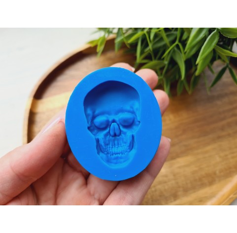 Silicone mold, Skull, style 3, ~ 2.9*4.4 cm, H:0.8 cm