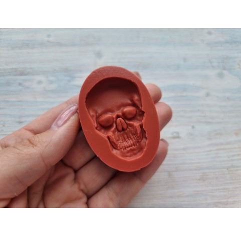 Silicone mold, Skull, style 3, ~ 2.9*4.4 cm, H:0.8 cm