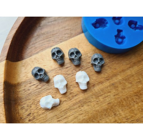 Silicone mold, Skull, style 6, small, 7 elements, ~ 0.7*1.1 cm, H:0.5 cm