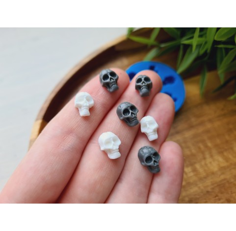 Silicone mold, Skull, style 6, small, 7 elements, ~ 0.7*1.1 cm, H:0.5 cm