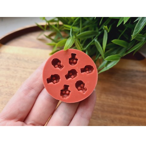 Silicone mold, Skull, style 6, small, 7 elements, ~ 0.7*1.1 cm, H:0.5 cm