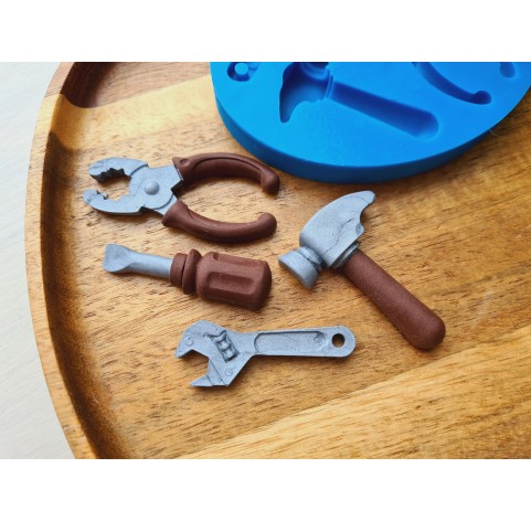 Silicone mold, Tools, style 3, 4 elements, ~ 1.2-5.1 cm, H:0.5-0.8 cm