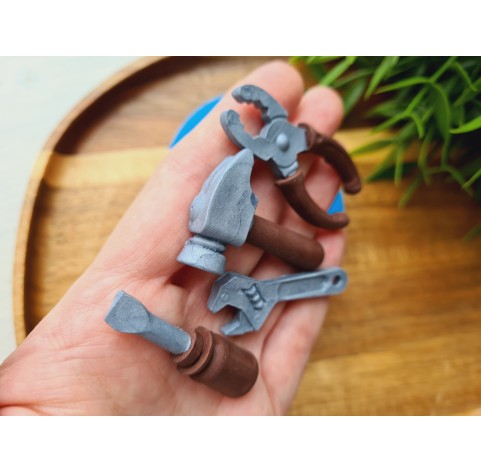 Silicone mold, Tools, style 3, 4 elements, ~ 1.2-5.1 cm, H:0.5-0.8 cm