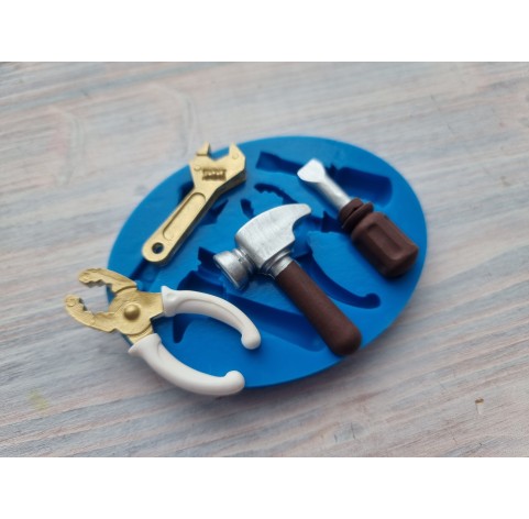 Silicone mold, Tools, style 3, 4 elements, ~ 1.2-5.1 cm, H:0.5-0.8 cm