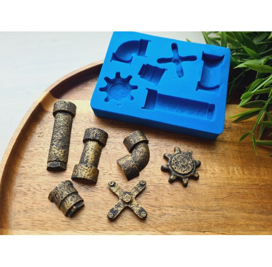 Silicone mold, Pipe, 6 elements, ~ 1.6*5.3 cm, H:0.5-0.8 cm