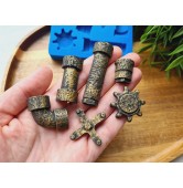 Silicone mold, Pipe, 6 elements, ~ 1.6*5.3 cm, H:0.5-0.8 cm
