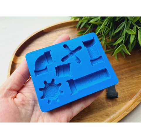 Silicone mold, Pipe, 6 elements, ~ 1.6*5.3 cm, H:0.5-0.8 cm