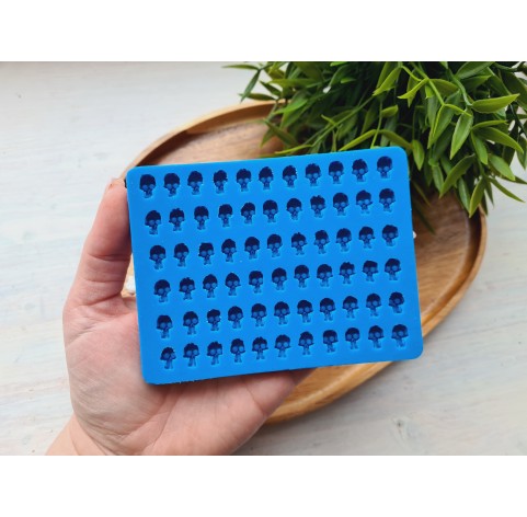 Silicone mold, Skull, style 6, small, 66 elements, ~ 0.7*1.1 cm, H:0.5 cm