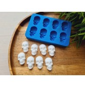 Silicone mold, Skull, style 7, 8 elements, ~ 1.5*2.6 cm, H:0.8 cm