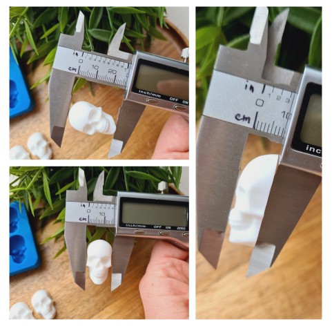 Silicone mold, Skull, style 7, 8 elements, ~ 1.5*2.6 cm, H:0.8 cm