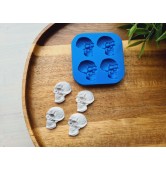 Silicone mold, Skull, style 9, 4 elements, ~ 2.1*2.4 cm, H:0.6 cm