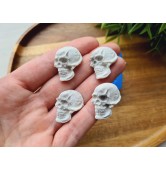 Silicone mold, Skull, style 9, 4 elements, ~ 2.1*2.4 cm, H:0.6 cm