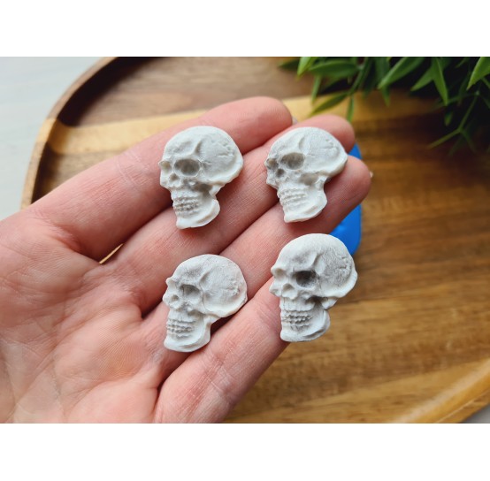 Silicone mold, Skull, style 9, 4 elements, ~ 2.1*2.4 cm, H:0.6 cm