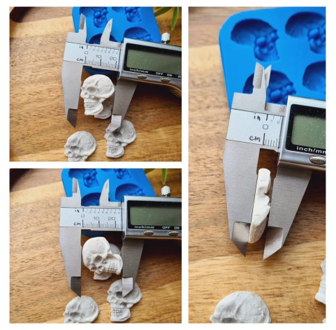 Silicone mold, Skull, style 9, 4 elements, ~ 2.1*2.4 cm, H:0.6 cm