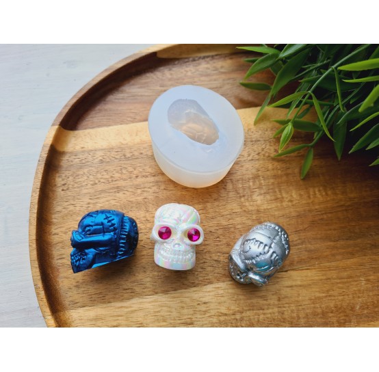 Silicone mold, Skull, style 11, ~ 2.3*3.2 cm, H:2.6 cm