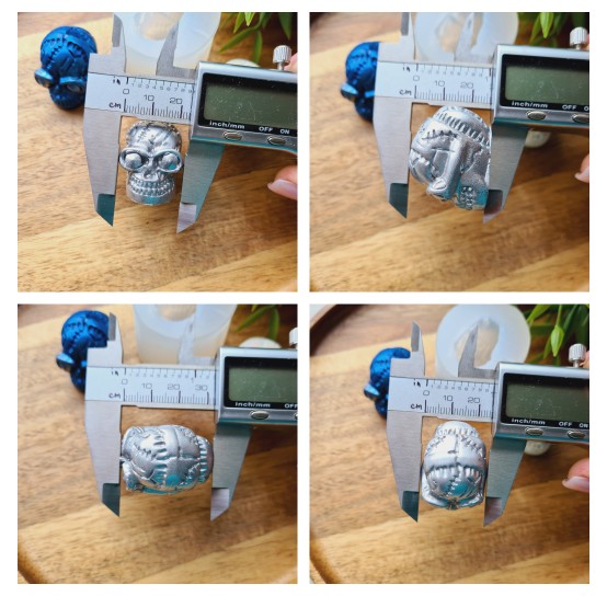 Silicone mold, Skull, style 11, ~ 2.3*3.2 cm, H:2.6 cm