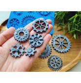 Silicone mold, Gear, 8 elements,  ~ 2*5.6 cm, H:0.3-0.5 cm