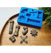 Silicone mold, Pipe, 6 elements, ~ 1.6*5.3 cm, H:0.5-0.8 cm