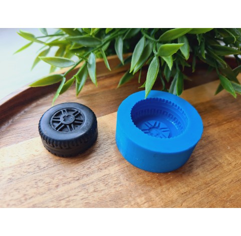 Silicone mold, Wheel, style 2, ~ Ø 3 cm, H:1.3 cm
