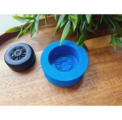 Silicone mold, Wheel, style 2, ~ Ø 3 cm, H:1.3 cm