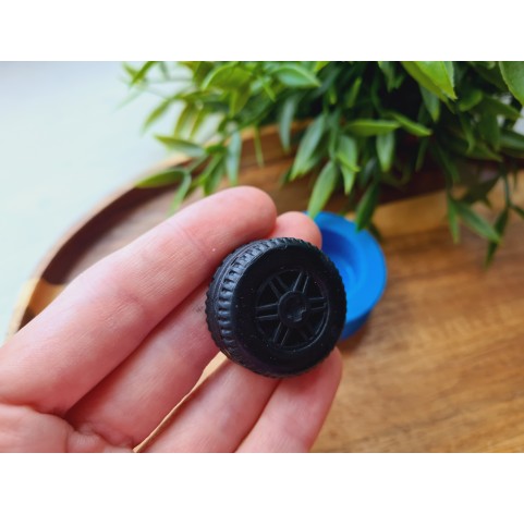 Silicone mold, Wheel, style 2, ~ Ø 3 cm, H:1.3 cm