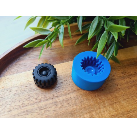 Silicone mold, Wheel, style 3, ~ Ø 2.1 cm, H:1.1 cm