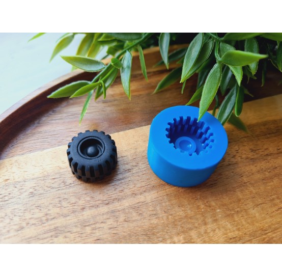 Silicone mold, Wheel, style 3, ~ Ø 2.1 cm, H:1.1 cm