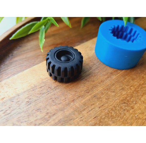 Silicone mold, Wheel, style 3, ~ Ø 2.1 cm, H:1.1 cm