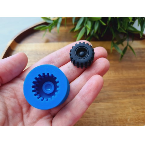 Silicone mold, Wheel, style 3, ~ Ø 2.1 cm, H:1.1 cm