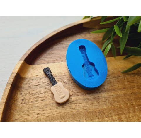 Silicone mold, Guitar, style 1, ~ 1.3*3.5 cm, H:0.4 cm