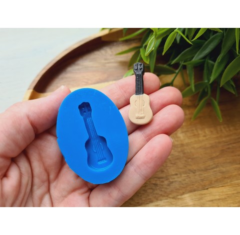 Silicone mold, Guitar, style 1, ~ 1.3*3.5 cm, H:0.4 cm