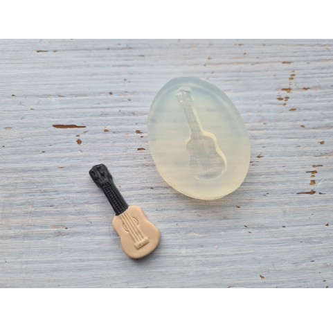 Silicone mold, Guitar, style 1, ~ 1.3*3.5 cm, H:0.4 cm