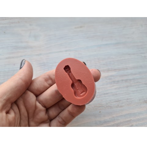 Silicone mold, Guitar, style 1, ~ 1.3*3.5 cm, H:0.4 cm