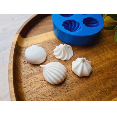 Silicone mold, Meringue, style 11, set, 4 elements, ~ Ø 2-2.1 cm, H:0.9-1.5 cm