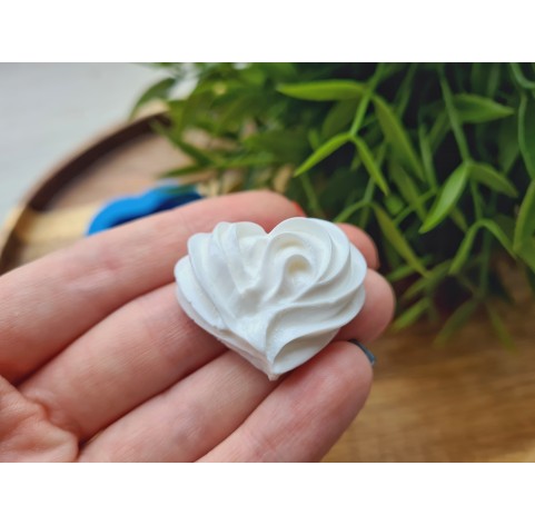 Silicone mold, Meringue, style 14, heart, ~ 2.8*3.3 cm, H:1.3 cm