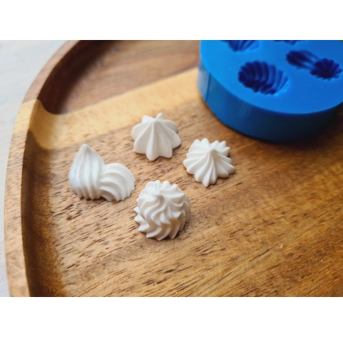 Silicone mold, Meringue, style 26, set, 4 elements, ~ 1.1-1.8 cm, H:0.6-1.1 cm