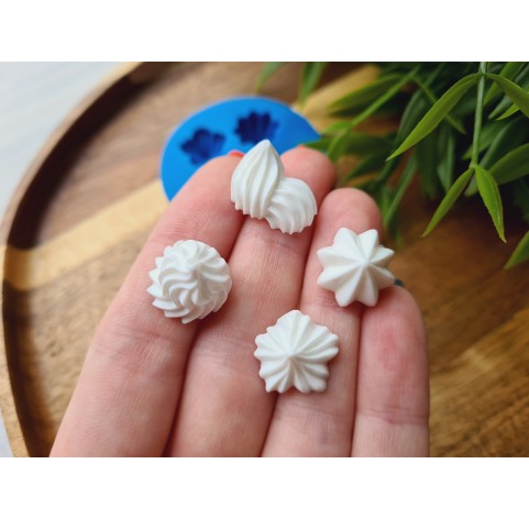 Silicone mold, Meringue, style 26, set, 4 elements, ~ 1.1-1.8 cm, H:0.6-1.1 cm