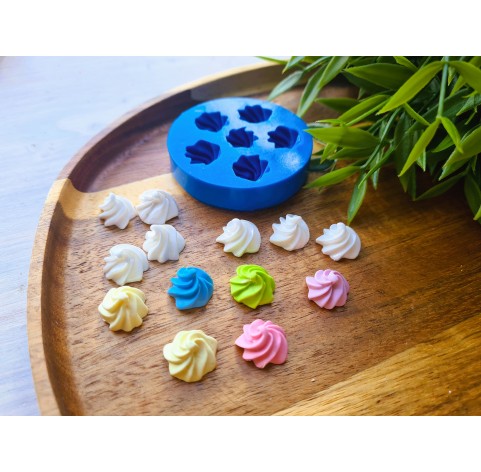 Silicone mold, Meringue, style 29, 6 elements, ~ Ø 1.2-1.4 cm, H:1 cm