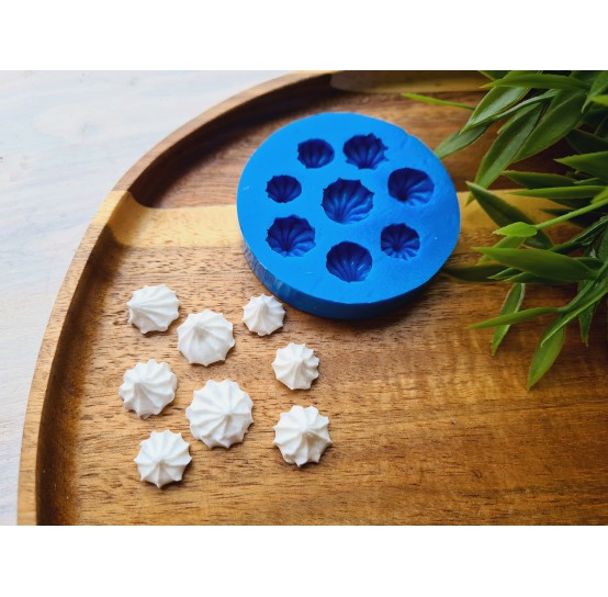 Silicone mold, Meringue, style 31, set, 8 elements, ~ Ø 1.1-1.6 cm, H:0.7-0.9 cm