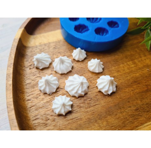 Silicone mold, Meringue, style 31, set, 8 elements, ~ Ø 1.1-1.6 cm, H:0.7-0.9 cm