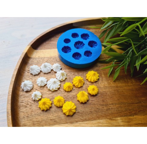 Silicone mold, Meringue, style 31, set, 8 elements, ~ Ø 1.1-1.6 cm, H:0.7-0.9 cm