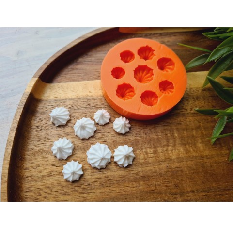 Silicone mold, Meringue, style 31, set, 8 elements, ~ Ø 1.1-1.6 cm, H:0.7-0.9 cm