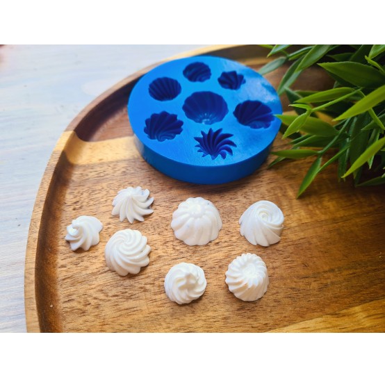 Silicone mold, Meringue, style 32, set, 7 elements, ~ Ø 1.8-2 cm, H:0.9-1.3 cm