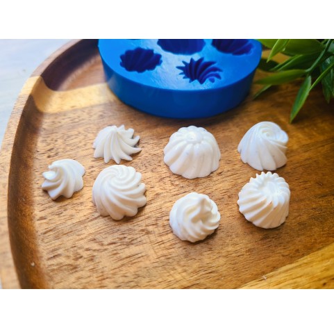 Silicone mold, Meringue, style 32, set, 7 elements, ~ Ø 1.8-2 cm, H:0.9-1.3 cm