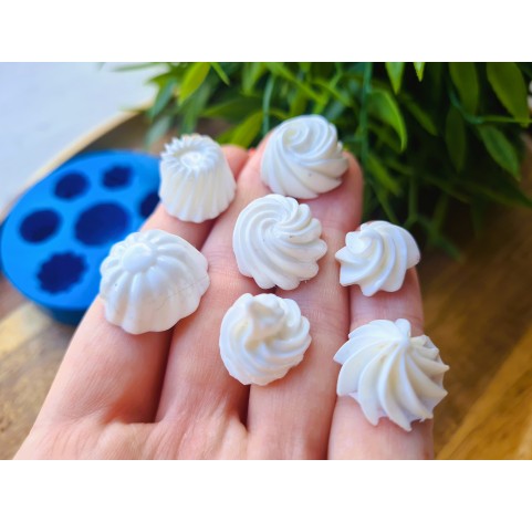 Silicone mold, Meringue, style 32, set, 7 elements, ~ Ø 1.8-2 cm, H:0.9-1.3 cm