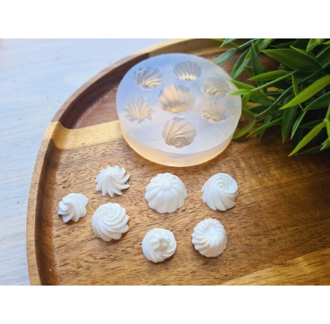 Silicone mold, Meringue, style 32, set, 7 elements, ~ Ø 1.8-2 cm, H:0.9-1.3 cm