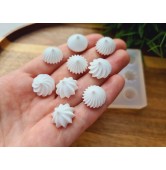Silicone mold, Meringue, style 33, set, 9 elements, ~ Ø 1.5 cm, H:0.9 cm